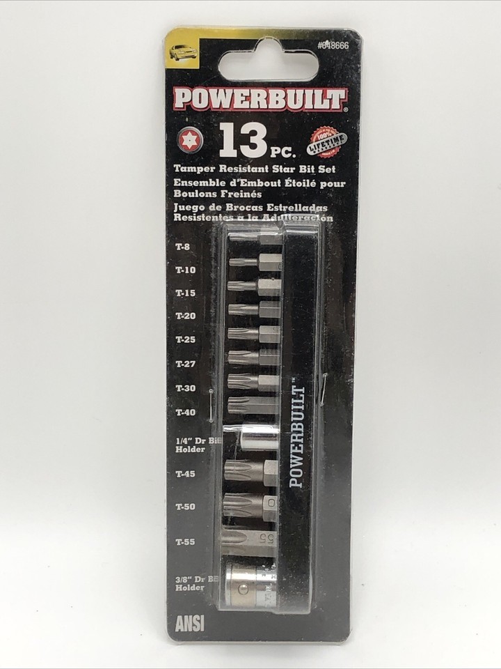 Powerbuilt - 13 Piece Tamper Resistant Star Bit Set, Tamper Torx Bits, T... - $13.95
