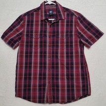 Route 66 Men&#39;s Shirt Size M Medium Red Plaid Button Up Short Sleeve Casual - £15.13 GBP