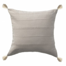 18&quot; X 18&quot; Beige 100% Cotton Zippered Pillow - £42.61 GBP