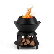 20 Inch Patio Fire Pit Metal Camping Fire Bowl with Pot Holder and Storage Shelf - $165.51