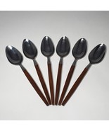 Set of 6 VTG MCM Ekco Eterna Canoe Muffin Forged Stainless Spoons Japan - $26.95