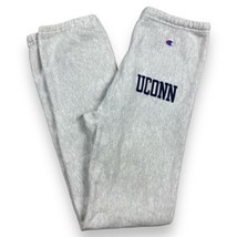 Vintage 90s Champion Reverse Weave UCONN Grey Gusset Sweatpants Sz M 28/... - $74.24