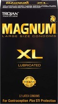 Trojan Magnum XL Lubricated Premium Latex Condoms 12 Each - £18.37 GBP