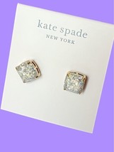 Kate Spade Mini Small Square Stud Earrings - Opal Glitter NWT - $29.69