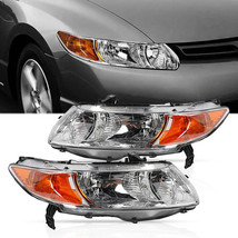 Headlights Headlamps Chrome Housing Amber Corner For 2006-2011 Honda Civic Coupe - £111.40 GBP