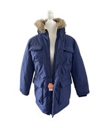 NWT CHILDREN&#39;S PLACE Navy Blue Parka Hooded Faux Jacket Warm Hood SZ XXL... - $736.51 MXN