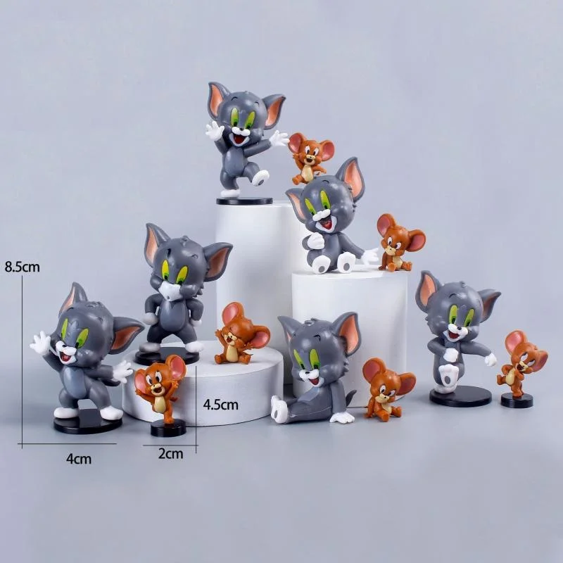 12Pcs Suit Tom and Jerry Anime Garage Kit Cat Mouse Car Decorations Cute Cartoon - £17.40 GBP