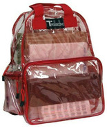 CLEAR Backpack  Red See Through Security Jelly Plastic Sports School Tra... - $25.72