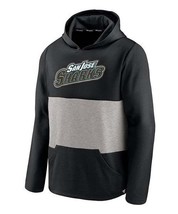 MSRP $70 Fanatics San Jose Sharks Prep Color-Block Hoodie Black Size Medium - £13.39 GBP