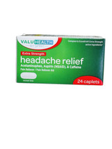 ValuHealth-Extra Strenght Headache Relief-Acetaminophen/Aspirin/Caffeine... - £4.57 GBP