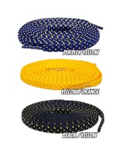 Two Tone Thin Flat Shoelaces Fit For KOBE KB 6 7 8 - Black / Yellow / Pu... - $137.01 MXN