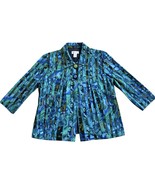 Drapers &amp; Damons Jacket Women&#39;s PL Blue Green Patchwork Swing Tropical S... - $33.35 CAD
