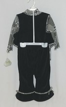 Snopea 3 Piece Outfit Vest Shirt Pants Black White Velour Size 18 Months image 2