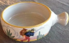 Vintage Hand Crafted Terracotta Pottery Handled Soup Cup - Peru - GORGEOUS PIECE - £13.55 GBP