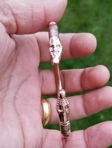 Pure copper brass twisted hindu sikh adjustable lion head healing kara bangle a6 - £17.08 GBP