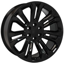 GMC Gloss Black 22&quot; Split Spoke Wheels Rims For 2000-2025 Sierra Yukon D... - $1,107.81