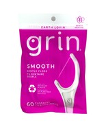 GRIN Smooth Gentle Minty 60 Count Flossers Pink Bag W Pink Flosser Head ... - $6.19