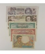 European 5-Notes Currency Lot // France &amp; Belgium Francs &amp; Austria Schil... - $49.50