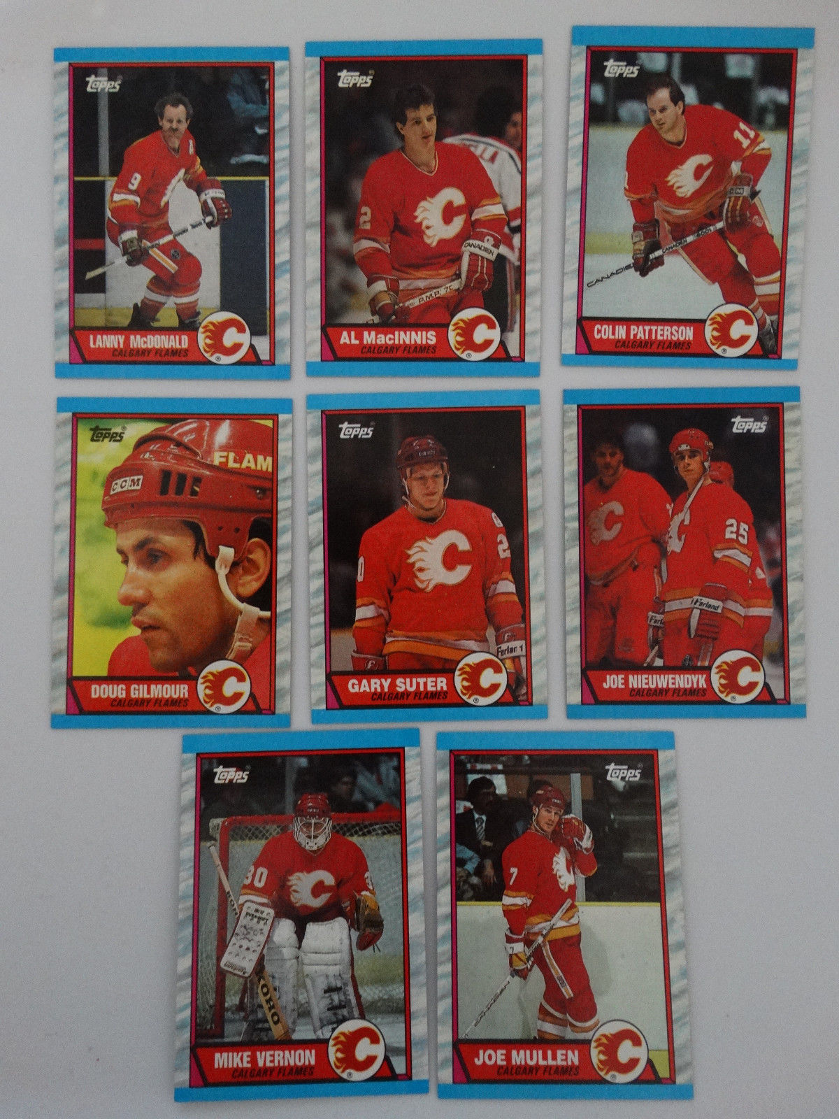 1989-90 Topps Calgary Flames Team Set of 8 Hockey Cards - £2.00 GBP