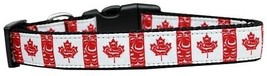 Canadian Flag in Swirls Nylon Dog Collar Large - $30.99