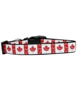 Canadian Flag in Swirls Nylon Dog Collar Large - $42.80 CAD