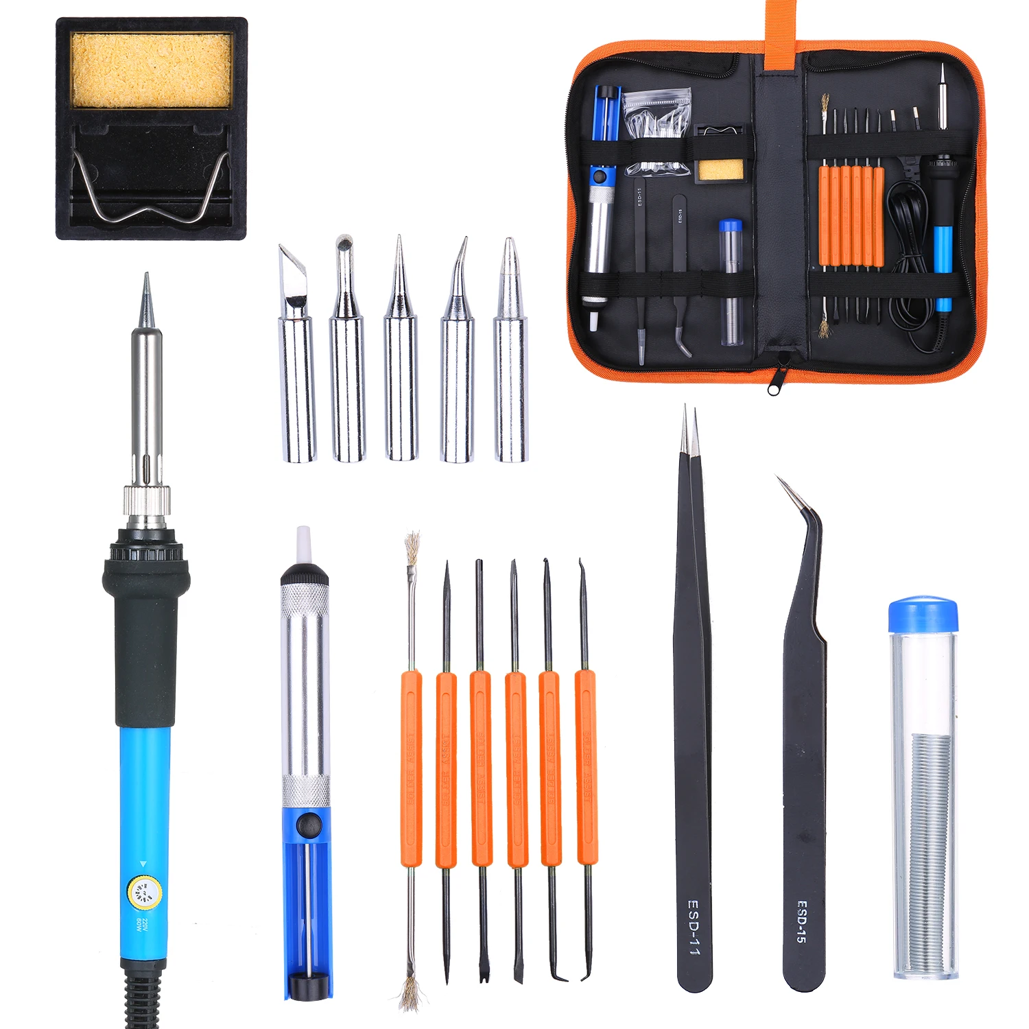 House Home Electric Soldering Iron Kit 60W Adjustable Temperature Welding Tool w - £44.79 GBP