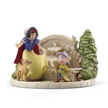 Lenox Disney Princess Snow White Figurine Charming Garden Fountain Dopey NEW - £349.12 GBP