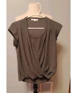 DR2 Women&#39;s Blouse  Short Sleeve Shirt Top Large Feminine Layered Look C... - €11,69 EUR