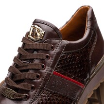 Brescia Snake and Classic Calfskin Fashion Sneaker Brown image 4