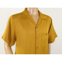 Men 2pc Walking Leisure Suit Short Sleeves By DREAMS 256-27 Solid Mustard image 6