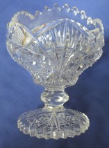 Vtg Imperial Glass Co Giftware Sar &amp; Fan Nucut Footed Compote open jam/j... - $15.00