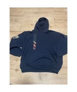 Grunt Style Mens Navy Blue Vertical Flag Hoodie Sweatshirt Large GS 1776 - $26.73