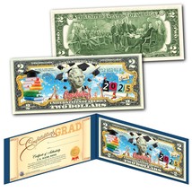 2025 HAPPY GRADUATION Genuine U.S. $2 Bill w/ Diploma Style Fill-In Cert... - $14.92