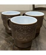Vintage Hazel Atlas Hazelware Smoke Milk Glass Scroll &amp; Dots Embossed Mu... - $83.23 CAD
