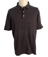 Lands&#39; End  Black Short Sleeve Polo Shirt Traditional Fit Size L - $25.91 CAD