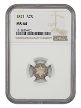 1871 3CS NGC MS64 - $1,986.08