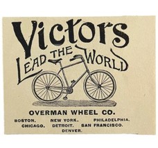 Victors Bicycles 1894 Advertisement Victorian Overman Bike Lead World #3... - £9.83 GBP