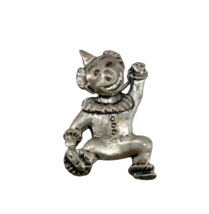 Vintage Sterling by Jewelart Clown Comedian Pierrot Figure Silver Brooch... - $37.62