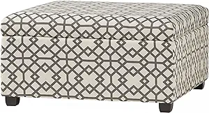 Christopher Knight Home Tempe Fabric Storage Ottoman, Grey Geometric Pat... - $370.99