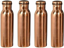 Pure Copper Water Plan Bottle Beautiful 1000 ML Joint less SET of 4 Pcs - £35.67 GBP