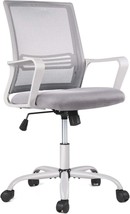Grey Desk Chair, Mesh Computer Chair, Home Office Desk Chairs With Wheels, - £79.46 GBP