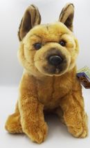 Tan German Shepherd 12&quot; plushie gift wrapped or not, with engraved tag - £31.96 GBP+