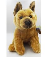 Tan German Shepherd 12&quot; plushie gift wrapped or not, with engraved tag - £31.50 GBP+