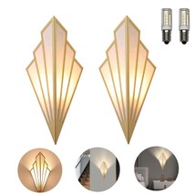 2Pcs Wall Sconces European-Style Fan-Shaped Led Wall Light Fixture,Antique Wroug - $101.99