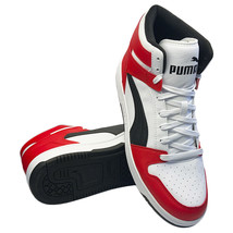 NWT PUMA MSRP $64.99 REBOUND JOY MEN&#39;S WHITE RED BASKETBALL SHOES SIZE 1... - £36.50 GBP