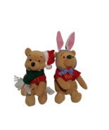 Disney Park  Bean Bag Plush Winnie The Pooh Christmas &amp;Easter Bunny Ears... - $8.73