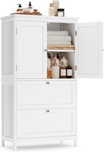 Vasagle Bathroom Floor Storage Cabinet, Bathroom Storage Unit,, White Ub... - $116.93