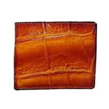 Brown Alligator Genuine Horn Leather Skin Men&#39;s Wallet, Handmade Leather... - £30.22 GBP