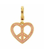 Juicy Couture Charm Heart Pink Pave Peace Sign Goldtone New Original Lab... - $229.77 CAD