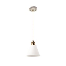 , Adjustable Indoor Pendant 1 Light, Matte White/Warm Brass 2 Tone Finish, 7&quot; W  - £41.78 GBP